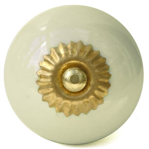 Cream round knob
