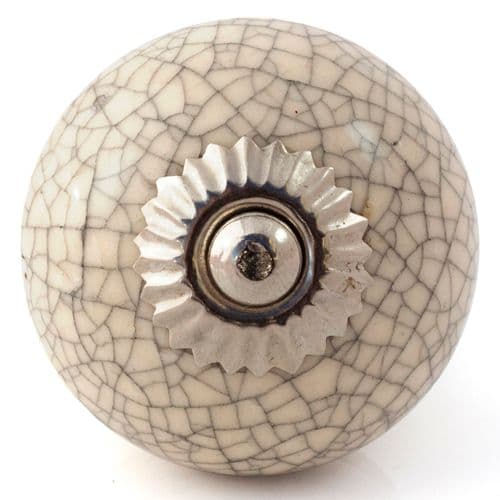 Cream with black crackle glaze knob
