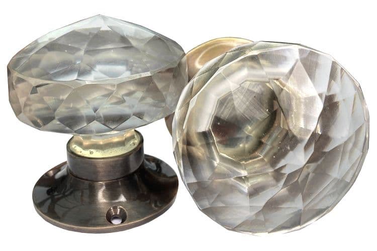 Cut Glass mortice knobs (antique)