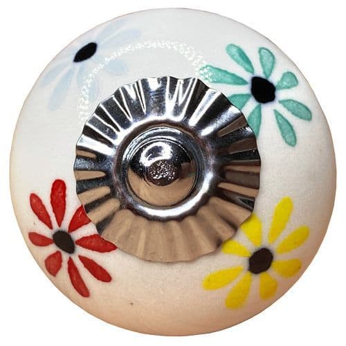 Daisy Round White/Multi