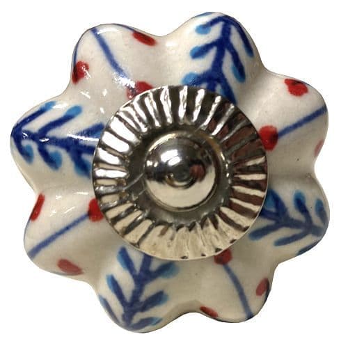 Delicate blue fronds melon knob