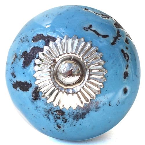 Distressed blue knob
