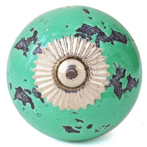 Distressed green knob