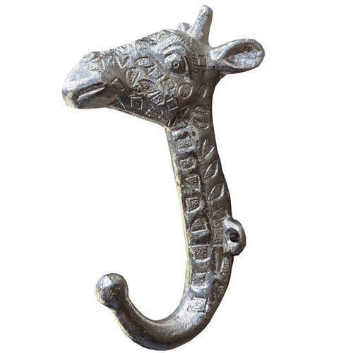 Embossed Giraffe Hook - silver