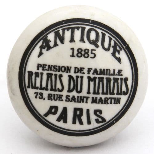 Flat antique Paris knob