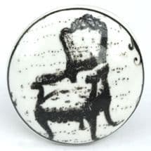 Flat Black Chair Knob