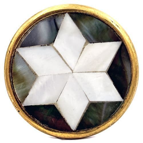 Flat Brass MOP Star Knob