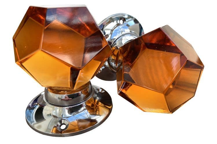 Glass Amber Mortice Knobs