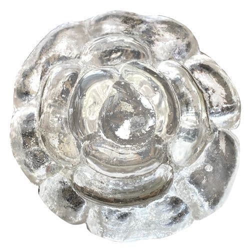 Glass rose with bronze back plate