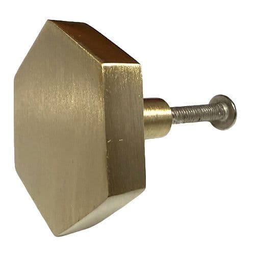 Gold Brass Hexagonal Knob