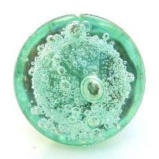 Green Bubble Glass Knob (silver)