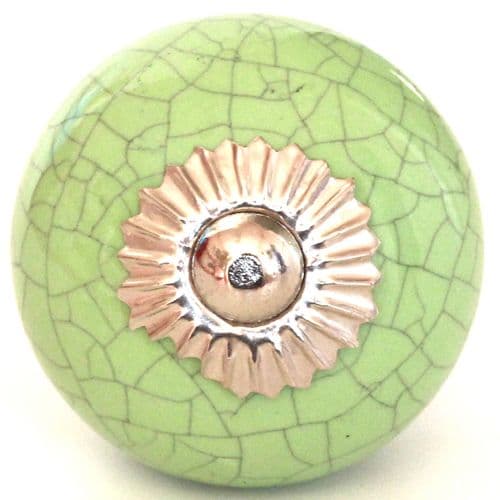 green crackle glaze knob