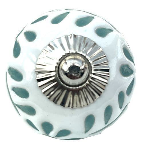 Green etched stencil flowers