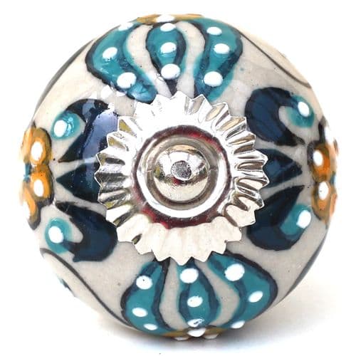 Green/Turquoise Embossed Knob