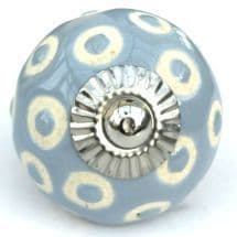 Grey/blue etched dots knob