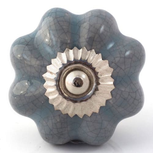 Grey crackle glaze melon knob
