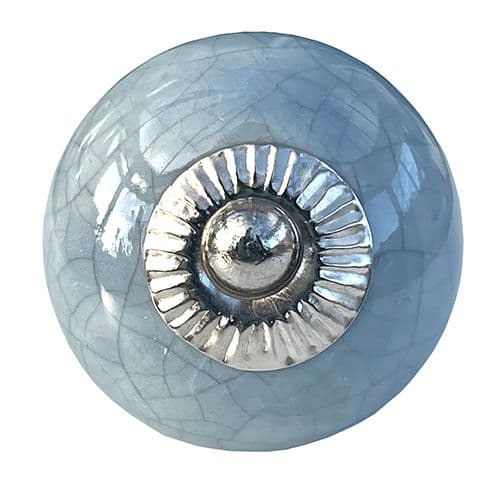 Grey crackle round knob