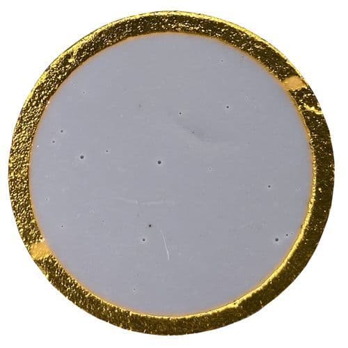 Grey Enamel Disk Gold Trim
