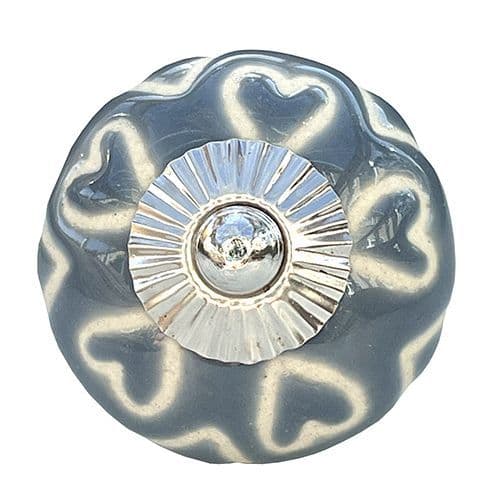 Grey Etched Heart Design