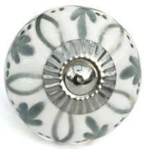 Grey loopy etched design knob