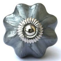 Grey pearlescent melon knob