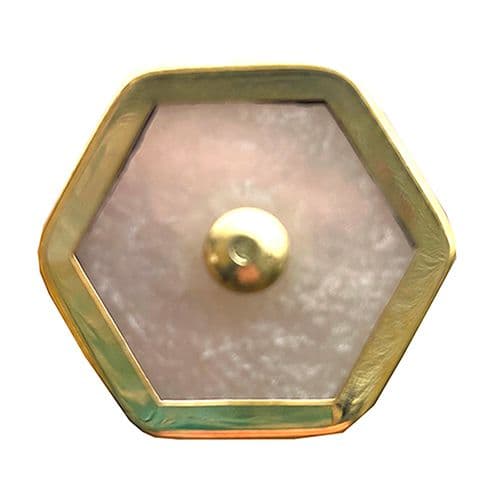 Grey Resin Gold Trim Hex