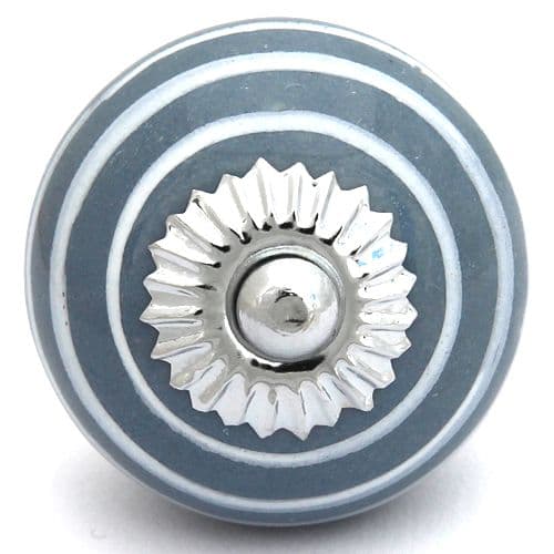 Grey with white stripes knob