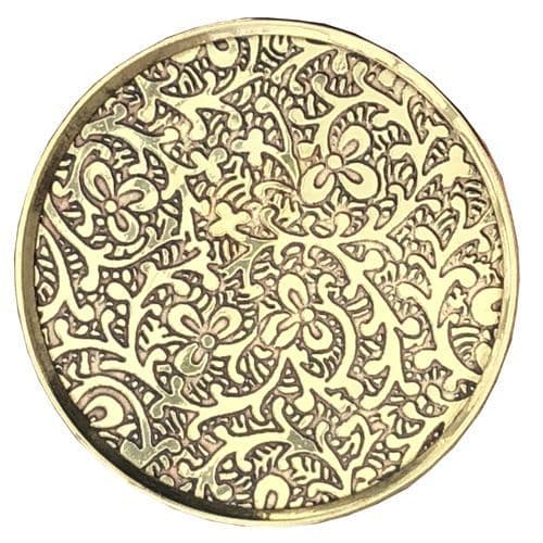 Large Brass Round with Intricate Detail