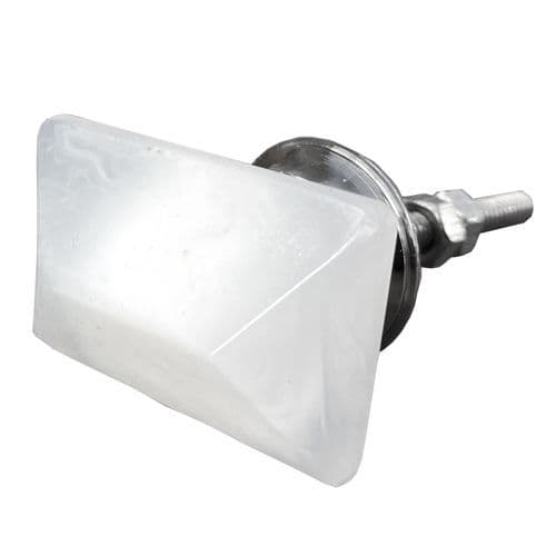 Milky Glass White Oblong to clear