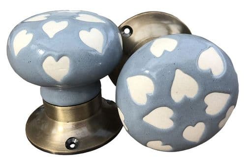 Mortice - Blue/Grey Etched Hearts (bronze)