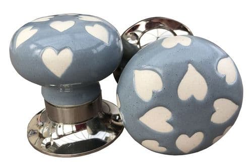 Mortice - Blue/Grey Etched Hearts (Silver)