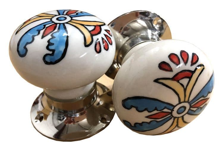 Mortice Knobs - Aztec 1 Silver