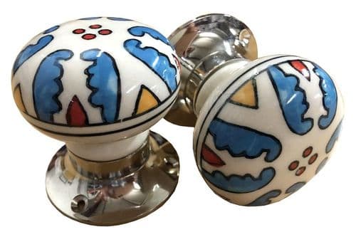 Mortice Knobs - Aztec 2 Silver
