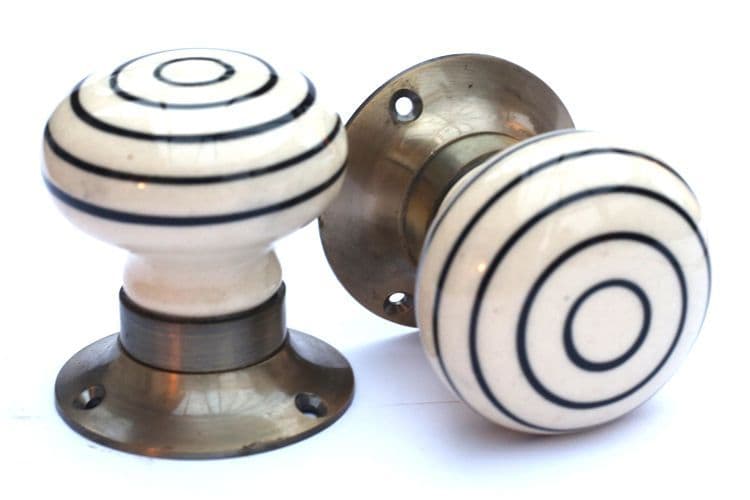 Mortice Knobs - Black Stripe (bronze)