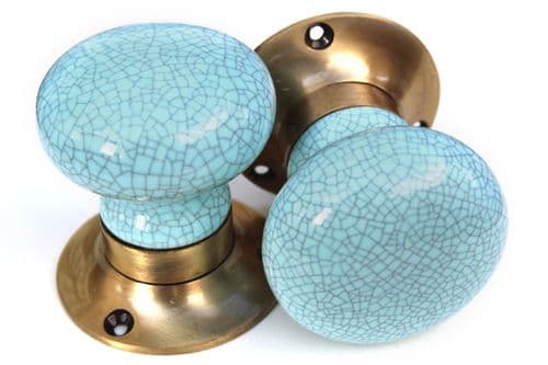 Mortice Knobs - Blue Crackle (bronze)