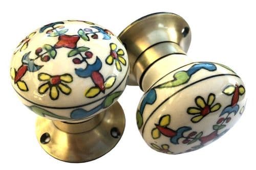 Mortice knobs - Floral 3 BRONZE