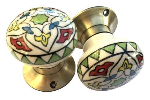 Mortice knobs - Floral 4 BRONZE