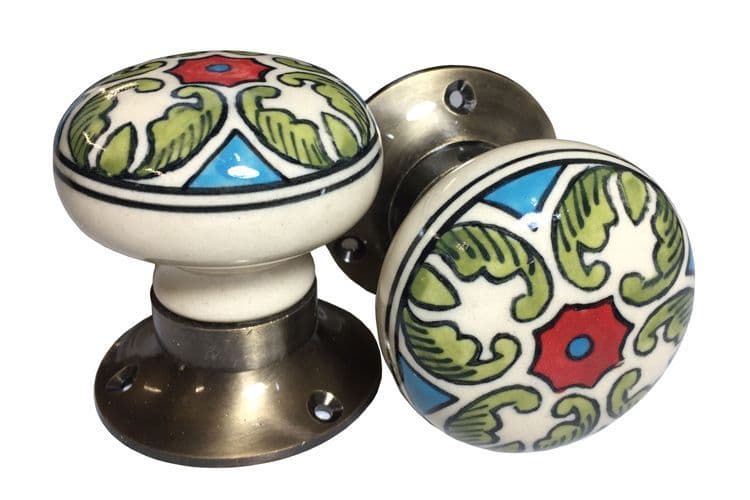 Mortice knobs - Floral 5 BRONZE