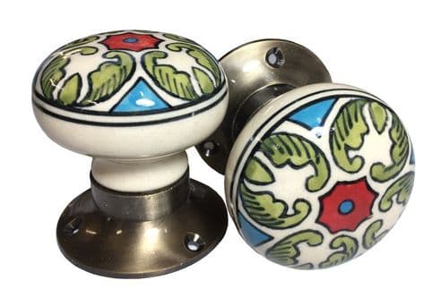 Mortice knobs - Floral 5 BRONZE