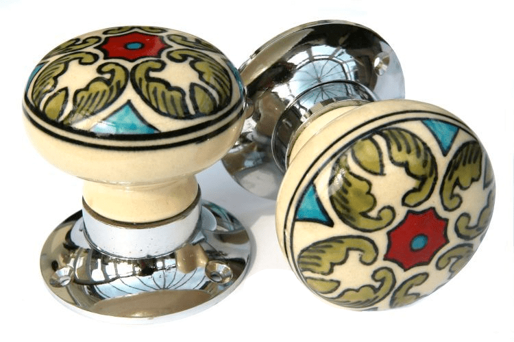 Mortice knobs - Floral 5 SILVER