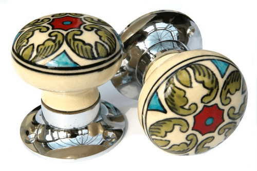 Mortice knobs - Floral 5 SILVER