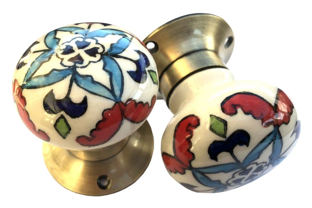 Mortice knobs - Floral 7 BRONZE