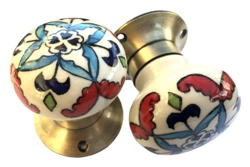 Mortice knobs - Floral 7 BRONZE