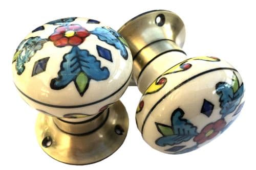 Mortice knobs - Floral 8 BRONZE