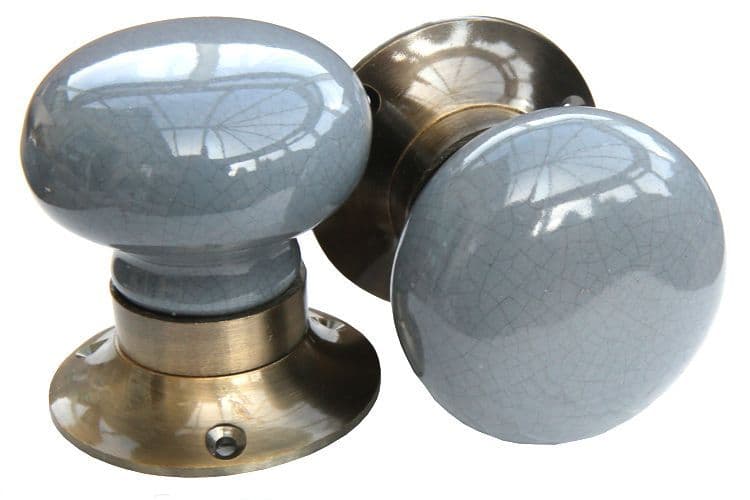Mortice Knobs - Grey Crackle (bronze)