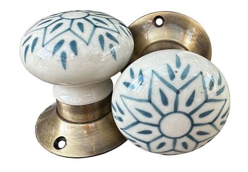 Mortice Knobs - Grey Snowflake (bronze)