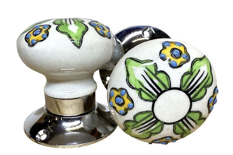 Mortice Knobs - Leaves (silver)