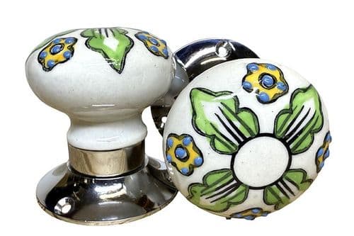Mortice Knobs - Leaves (silver)