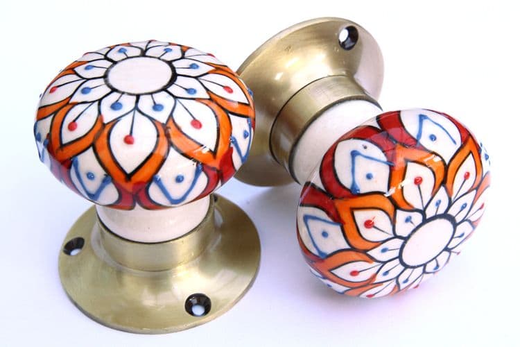 Mortice Knobs - Orange Embossed (Bronze)