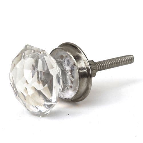 Multi faceted glass knob